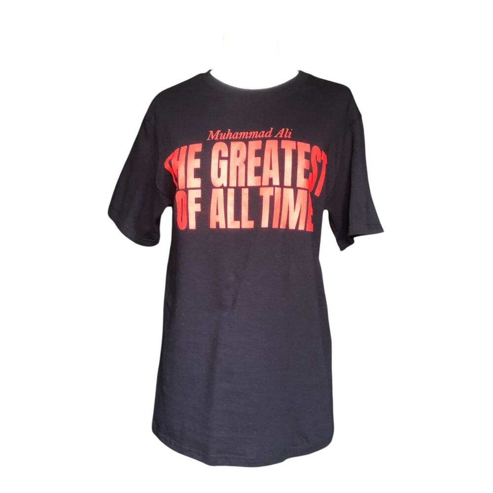 Muhammad Ali Greatest Of All Time Graphic T-Shirt Black Crew Neck Small NWOT
